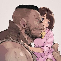 This is a pixiv picture whose title is 【FF7R】バレット.
