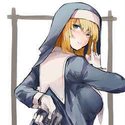 This is a pixiv picture whose title is シスターのお尻2連続.