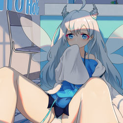 This is a pixiv picture whose title is 黄昏的米游姬.