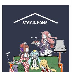 This is a pixiv picture whose title is ゾンビもステイホーム.