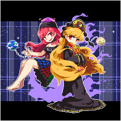 This is a pixiv picture whose title is 見た事も無い悪夢の世界🔴🌎🌕🦊.