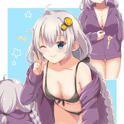 This is a pixiv picture whose title is 「暑くなってきたので水着を着てみましたよ！」.