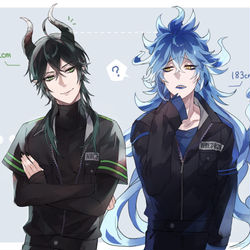 This is a pixiv picture whose title is マレウス氏のツノ事情.