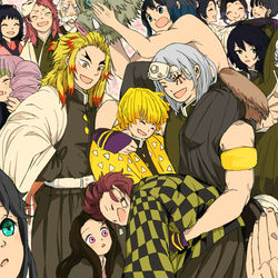 This is a pixiv picture whose title is 鬼滅ログ①.