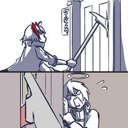 This is a pixiv picture whose title is 当幸福来敲门.