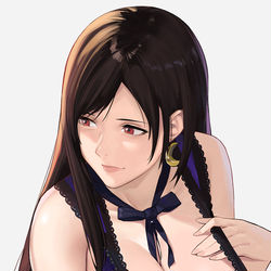 This is a pixiv picture whose title is Tifa (Purple dress).