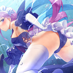 This is a pixiv picture whose title is 湊あくあ【アズレンコラボ】.