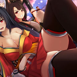 This is a pixiv picture whose title is 重桜の愛が重い2人.