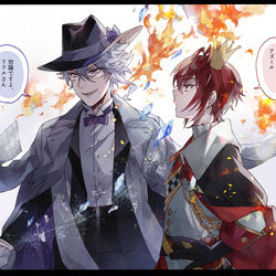This is a pixiv picture whose title is 寮長組の共闘が見たい.