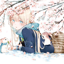 This is a pixiv picture whose title is 「雪とうさぎとないしょの話」受注生産予約開始.