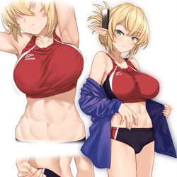 This is a pixiv picture whose title is 陸上のエルフ.