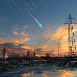 This is a pixiv picture whose title is 火球.