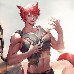 This is a pixiv picture whose title is FF14 -ミコッテ8.
