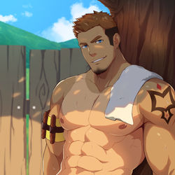 This is a pixiv picture whose title is ガッツリ日焼け跡がついたランドさん.