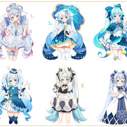 This is a pixiv picture whose title is 🎼🎶雪ミク2021❄️候補ちゃんず.