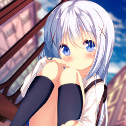 This is a pixiv picture whose title is うさぎ目線チノちゃん.