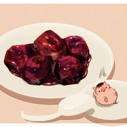 This is a pixiv picture whose title is 酢豚.