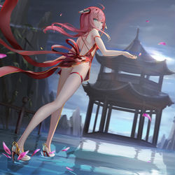 This is a pixiv picture whose title is 半壶纱 莲花妖.