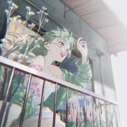This is a pixiv picture whose title is 見つめる先は.