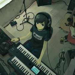 This is a pixiv picture whose title is 午後の作業.