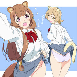 This is a pixiv picture whose title is ナオフミ君にパンチラ自撮りを送って元気づける自粛中ラフタリアさん.