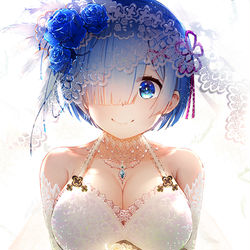 This is a pixiv picture whose title is 花嫁レム.