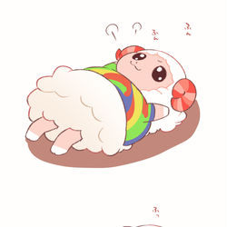 This is a pixiv picture whose title is そのもふもふで腹筋は無理でしょ.