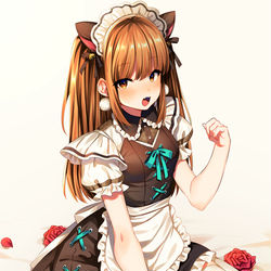 This is a pixiv picture whose title is 猫耳メイド.