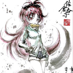 This is a pixiv picture whose title is 【極道畫師】佐倉杏子.