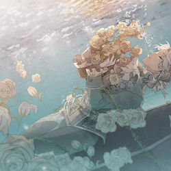 This is a pixiv picture whose title is 黄バラの骸.