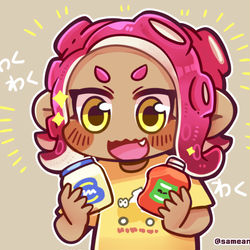 This is a pixiv picture whose title is 初めて第一回フェスのお題にわくわくするタコちゃん.