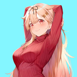 This is a pixiv picture whose title is 縦セーター夕立.