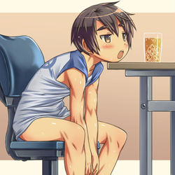 This is a pixiv picture whose title is 暑い…….