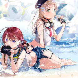 This is a pixiv picture whose title is 水遊び.