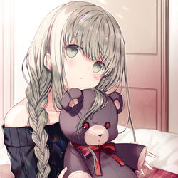 This is a pixiv picture whose title is 「…くまさんです」.