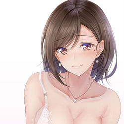 This is a pixiv picture whose title is 乳寄せしてくれる人妻さん.