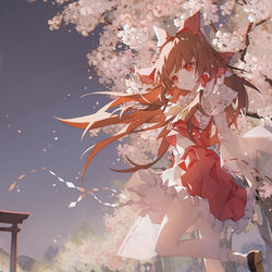 This is a pixiv picture whose title is 🌕🌸⛩️.