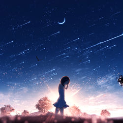 This is a pixiv picture whose title is 思い出は流れ星のように。.