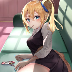 This is a pixiv picture whose title is 早坂がだらけてる.