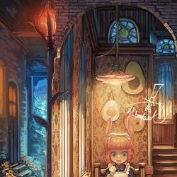 This is a pixiv picture whose title is 雨の日とうさぎの巣穴の村.