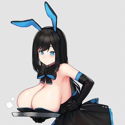This is a pixiv picture whose title is 💙🐰🖤.