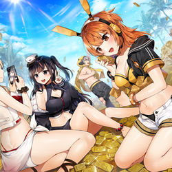 This is a pixiv picture whose title is 「荒野行動」 金券の海.