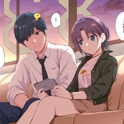 This is a pixiv picture whose title is 映画見るコミュ.