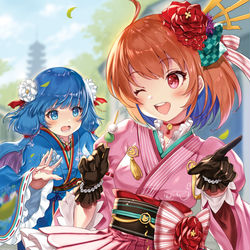 This is a pixiv picture whose title is 「トワ！次はあの店行こ！」.