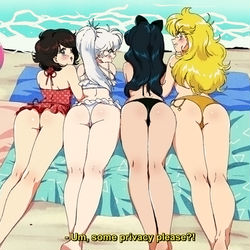 This is a pixiv picture whose title is [RETRO] RWBY Peaches.