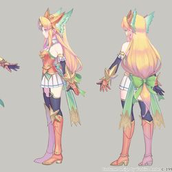 This is a pixiv picture whose title is 聖剣3リメイク 公式設定画まとめ.