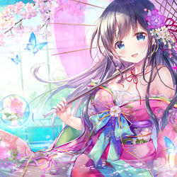 This is a pixiv picture whose title is 絵光寺るり【花筏】.