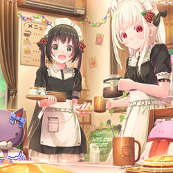 This is a pixiv picture whose title is おうちでカフェごっこ.