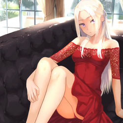 This is a pixiv picture whose title is エーデルガルト(現パロ.
