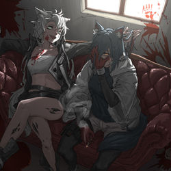 This is a pixiv picture whose title is 昔の二人.